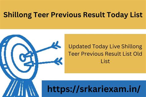 shillong teer previous number list|Shillong Teer Previous Results.